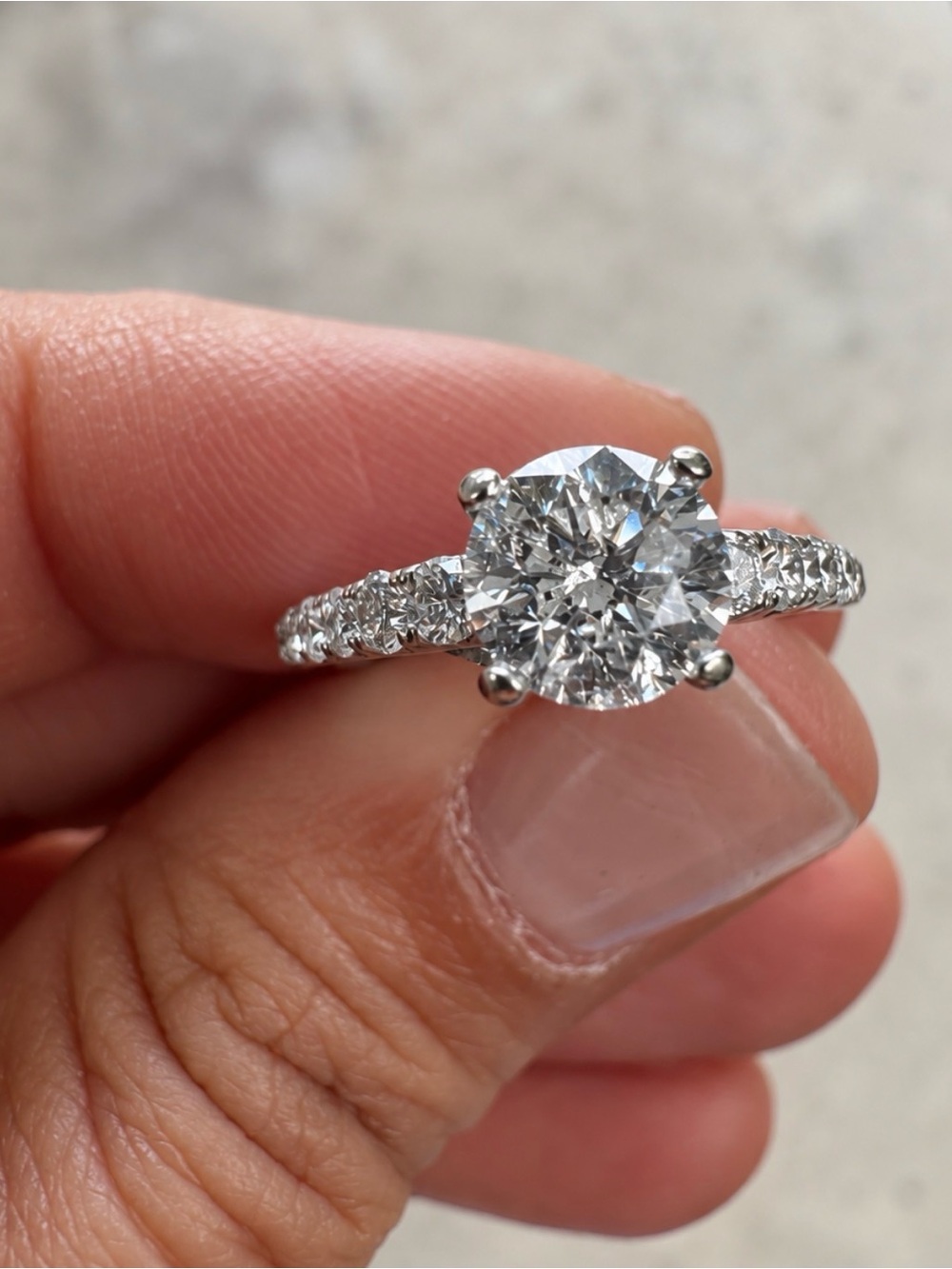 Classic Natural Round Brilliant Cut Diamond Solitaire Engagement Ring White Gold